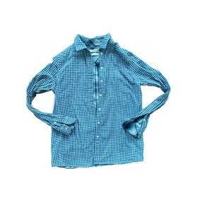 Barbour Mens Classic Gingham Button Down Shirt Long Sleeve Blue Size S